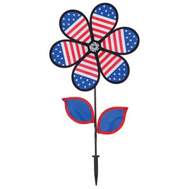 12" Ground Flower Spinner with Leaves (Assorted Styles)
