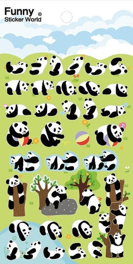 Panda Puffy Stickers