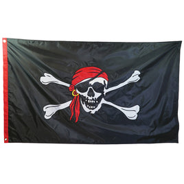 Jolly Roger Embroidered 3x5 Double Sided Grommet Flag