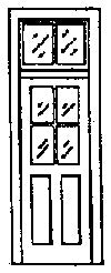 4-Pane Window with Transom Door