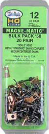 Kadee #12 HO Bulk Pack #58 Scale Knuckle Couplers No Draft Gear Boxes