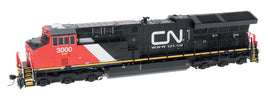 Canadian National (black, red, white; Website, Noodle Logo) GE ET44C4 Tier 4 CN Class EF-644t Standard DC HO Locomotive