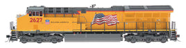 Union Pacific (Armour Yellow; US Flag, Building America Logo) GE C45AH Tier 4 - Standard DC - HO Locomotive