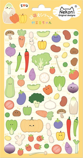 Nekoni Vegetable Puffy Stickers