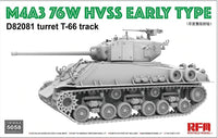 M4A3(76)HVSS Sherman Early Type D82081 Turret with T-66 Workable Tracks (1/35th Scale) Plastic Military Model Kit