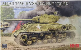 M4A3(76)HVSS Sherman Early Type D82081 Turret with T-66 Workable Tracks (1/35th Scale) Plastic Military Model Kit