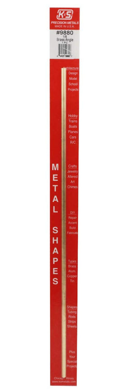 K & S Precision Metals #9880 - 1/8'' x 300mm Brass Angle
