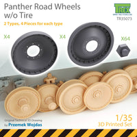 Panther Road Wheels with o Tires (1/35th Scale) Plastic Military Model Kit
