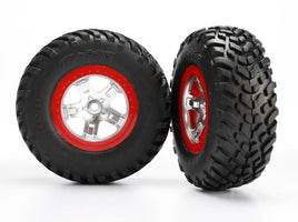 SCT Pre-Mounted Tires & Wheels With Red Beadlock TRA7073A