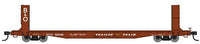 HO 60' Pullman-Standard Bulkhead Flatcar (48' IL) - Ready to Run -- Trailer-Train with B&O Bulkheads #92228