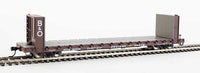 HO 60' Pullman-Standard Bulkhead Flatcar (48' IL) - Ready to Run -- Trailer-Train with B&O Bulkheads #92228