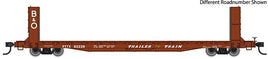 60' Pullman-Standard Bulkhead Flatcar (48' IL) - Ready to Run -- Trailer-Train with B&O Bulkheads #92232