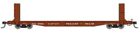 60' Pullman-Standard Bulkhead Flatcar (48' IL) - Ready to Run -- Trailer-Train #90592 (brown)