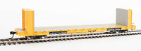60' Pullman-Standard Bulkhead Flatcar (48' IL) - Ready to Run -- Trailer-Train #92328 (yellow)