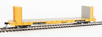 60' Pullman-Standard Bulkhead Flatcar (48' IL) - Ready to Run -- Trailer-Train #92333 (yellow)