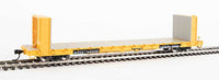 HO 60' Pullman-Standard Bulkhead Flatcar (48' IL) - Ready to Run -- Trailer-Train #92336 (yellow)