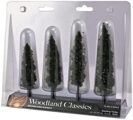 Woodland Classic Trees Ready Made Standing Timber 4 to 6" Tall (4 Pack)