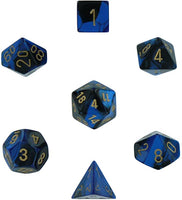 Gemini Polyhedral Black-Blue/Gold 7-Die Set