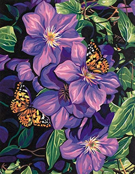 Clematis & Butterflies Paint by Number (11"x14")