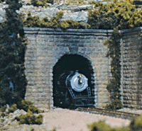 Single Track Tunnel Portals (2 Unpainted Hyrdrocal Castings) Cut Stone Appearance