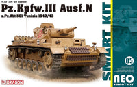 PzKpfw III Ausf N Tunisia 1942-43 (1/35th Scale) Plastic Military Model Kit