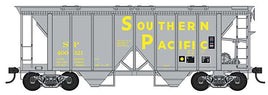 70-Ton 2-Bay Covered Hopper with Open Sides - Ready to Run -- Southern Pacific 400298 (gray, yellow, Built 9-53 Repack 9-77)