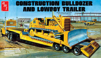 Lowboy Trailer & Bulldozer Combo (1/25 Scale) Vehicle Model Kit