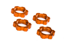 Wheel nuts, splined, 17mm, serrated (orange-anodized) (4-pack)
