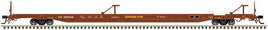 Southern Pacific HO 89' 4" Flat Car #520545 (Boxcar Red, yellow Cushion Car Markings. HO Scale)