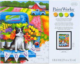 Flower Power Dog Paint by Number (11"x14")