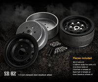 1.9 SR02 Beadlock Wheels [Matt Black](2-pack)