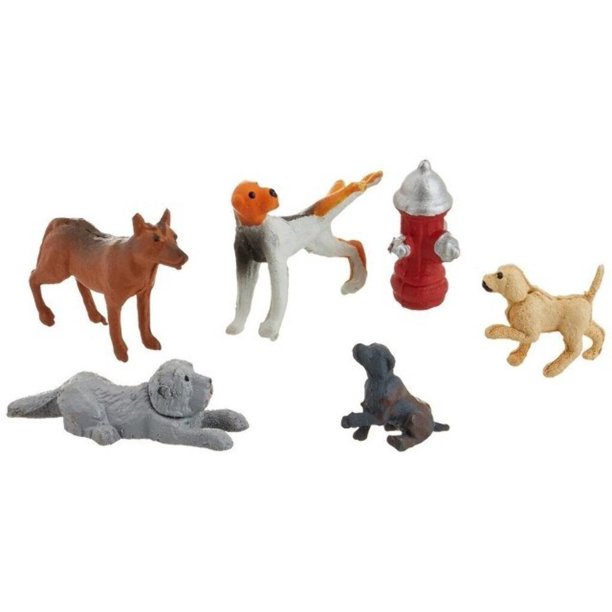 Dogs with Fire Hydrant (6) HO Scale| Eugene Toy & Hobby