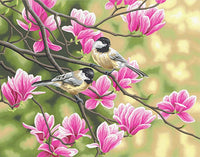 Chickadees & Magnolias Paint by Number (11"x14")