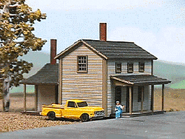 Two-Story Section House - LASERkit(R) -- Kit - 2 x 2-1/2 x 1-1/2" 5.1 x 6.4 x 3.8cm