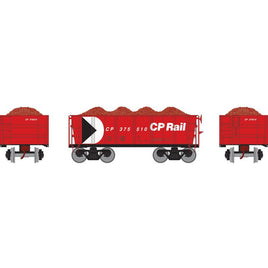HO RTR 26' Ore Car Low Side with Load,CPR/Red #375510