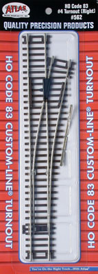 #4 Custom Right Turnout Code 83 HO Scale ATL562