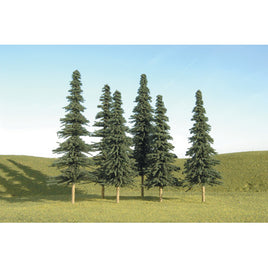 Spruce Trees 5 - 6" Tall (6) SceneScapes HO Scale