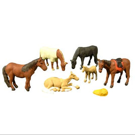 Horses (6) HO Scale Model Train Scenery