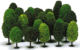Deciduous Tree Assortment HO Scale Scenery
