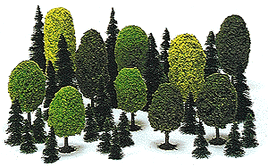Deciduous / Pine Assortment HO Scale Scenery