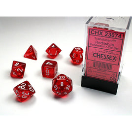 Translucent: Red/White Polyhedral Dice Set (7)