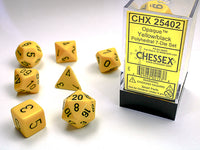 Opaque Polyhedral Yellow/Black 7-Die Set