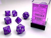 Opaque Polyhedral Purple/White 7-Die Set