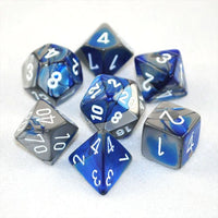 Gemini Polyhedral Blue-Steel/White 7-Die Set