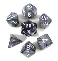 Gemini Polyhedral Purple-Steel/White 7-Die Set