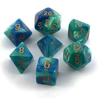 Gemini Polyhedral Blue-Teal/Gold DIce Set (7)