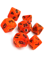 Vortex Polyhedral Orange/Black 7-Die Set