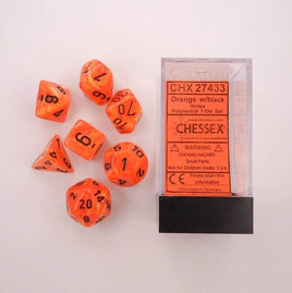 Vortex Polyhedral Orange/Black 7-Die Set