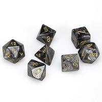 Lustrous Polyhedral Black/Gold 7-Die Set