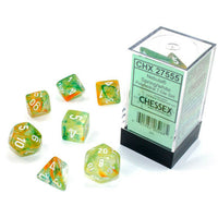 Nebula Polyhedral Spring/White Luminary Dice Set (7) CHX27555